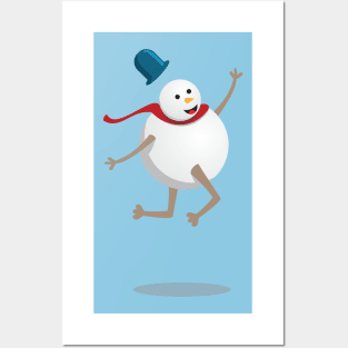 Happy snowman Posters and Art